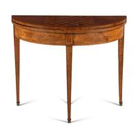 A George III Style Satinwood and Marquetry Game Table