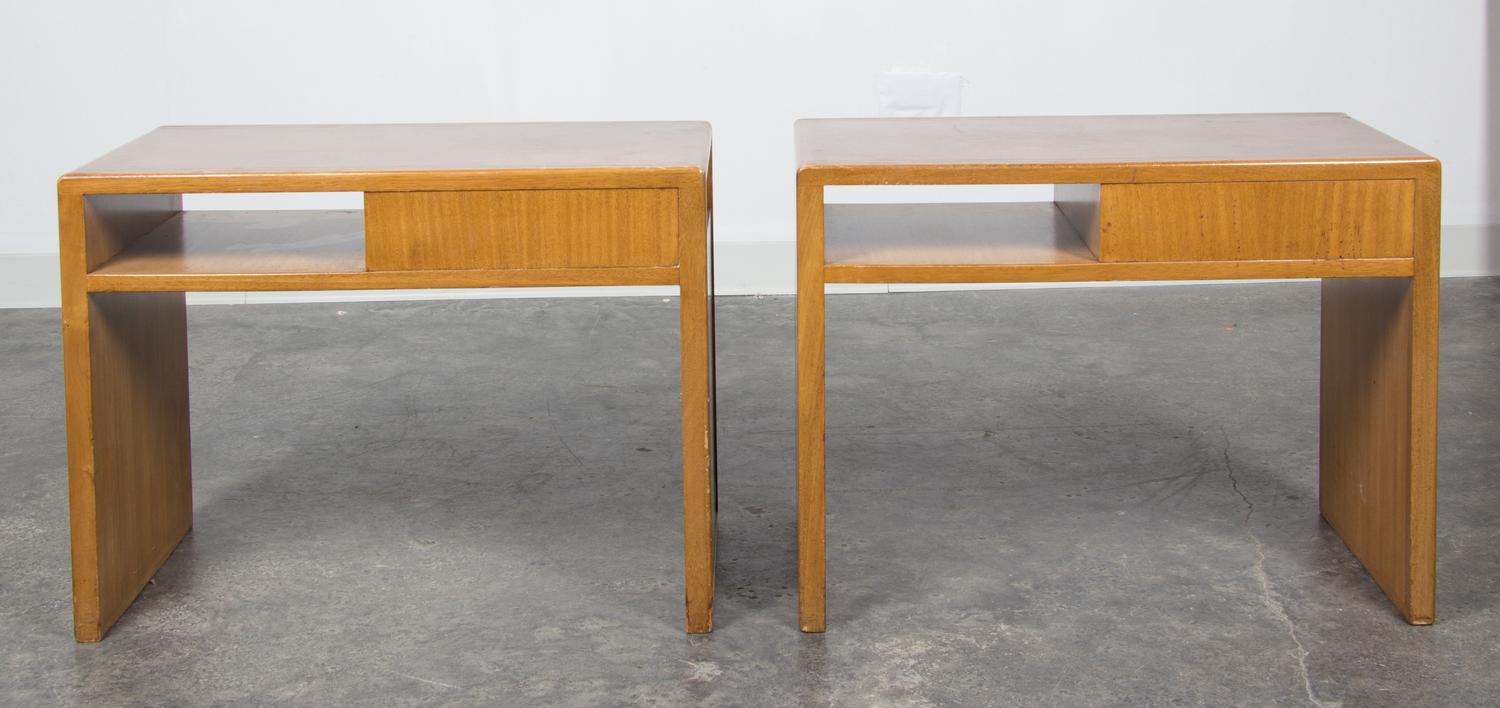 A Pair of Edward Wormley Night Stands Height 21 x width 28 x depth 15 inches.