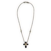 Konstantino, Sterling Silver and Onyx Cross Necklace