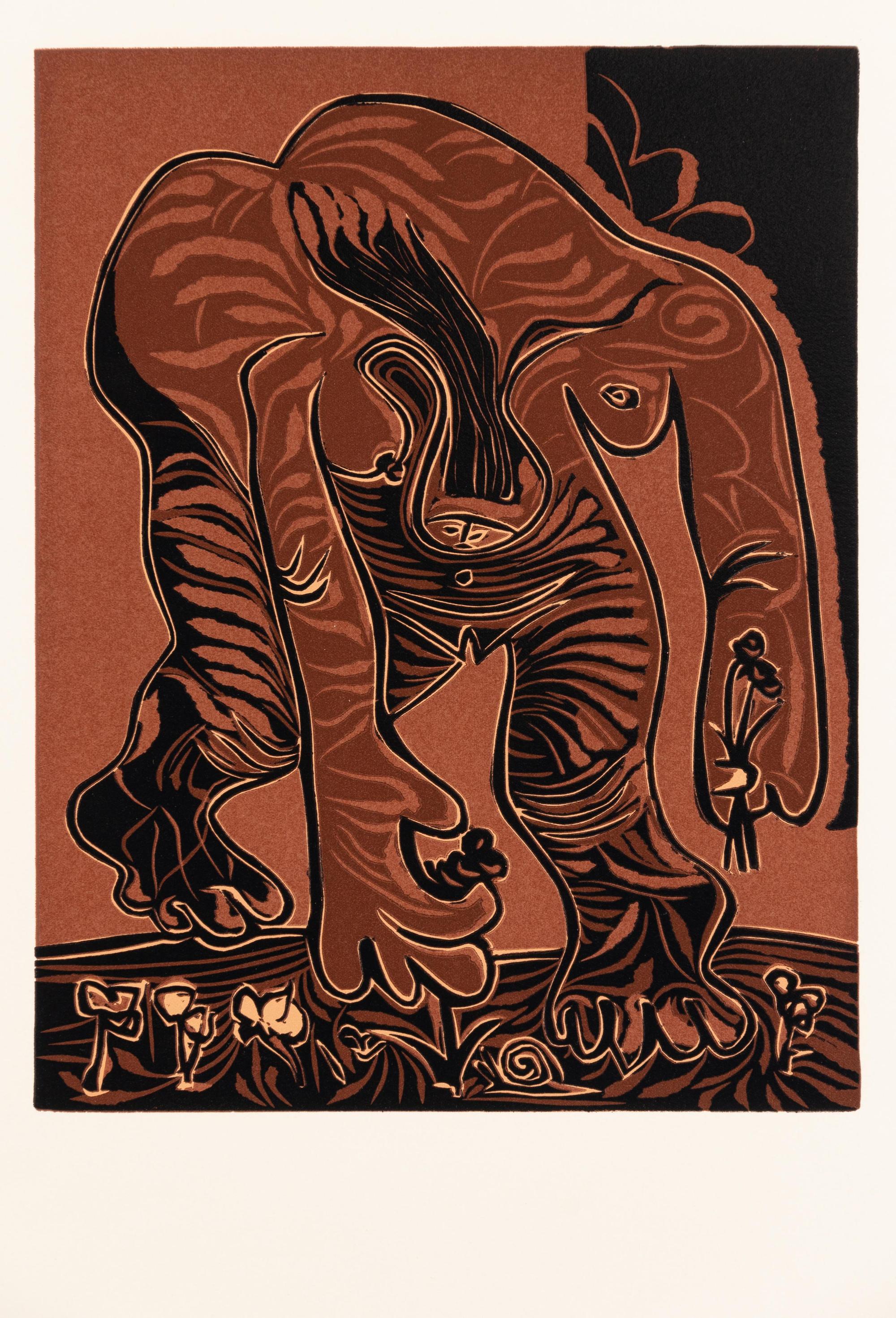 Femme Nue Cueillant des Fleurs (first and third state)
