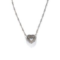 WHITE GOLD, DIAMOND, AND COLORED DIAMOND HEART NECKLACE