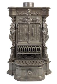 A Continental Cast Iron Stove Height 33 inches.