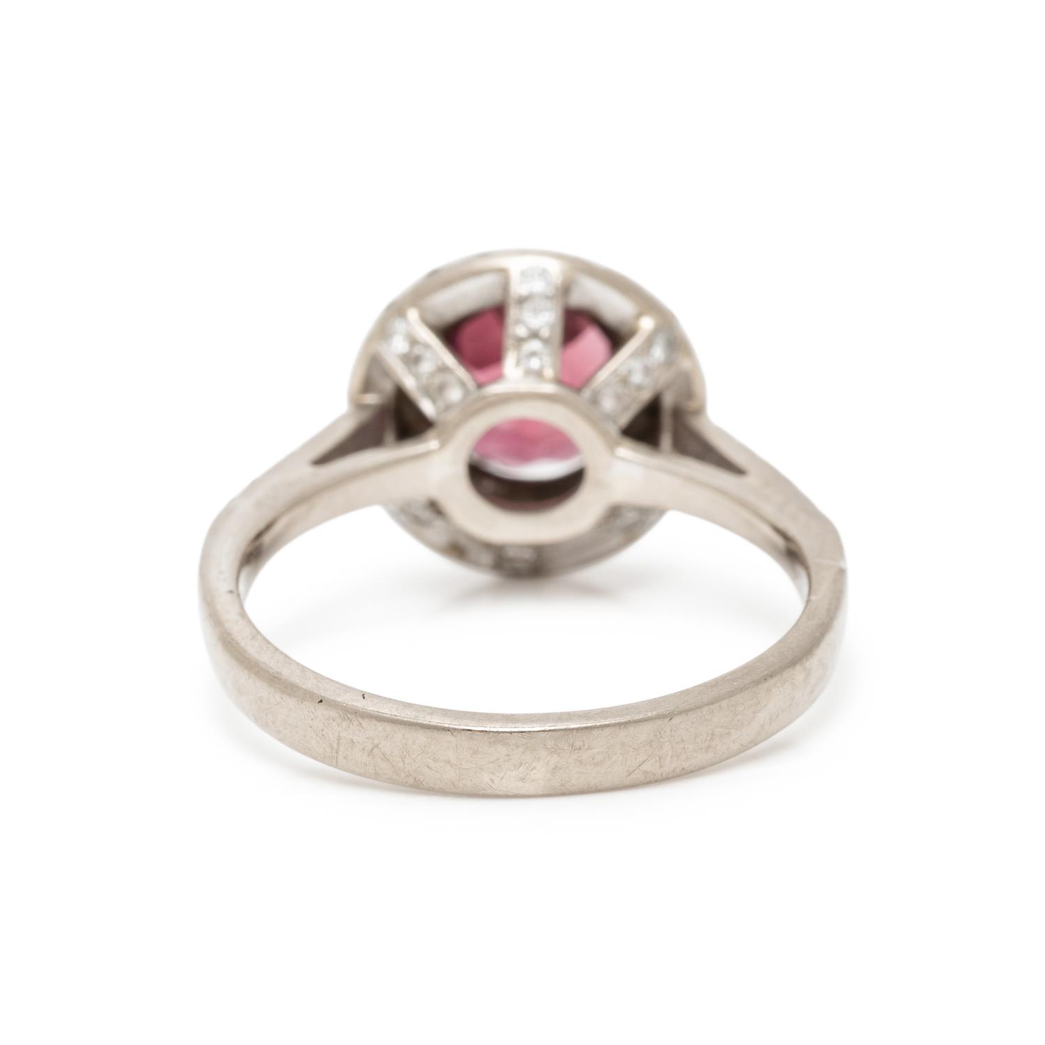 PINK TOURMALINE AND WHITE GOLD RING