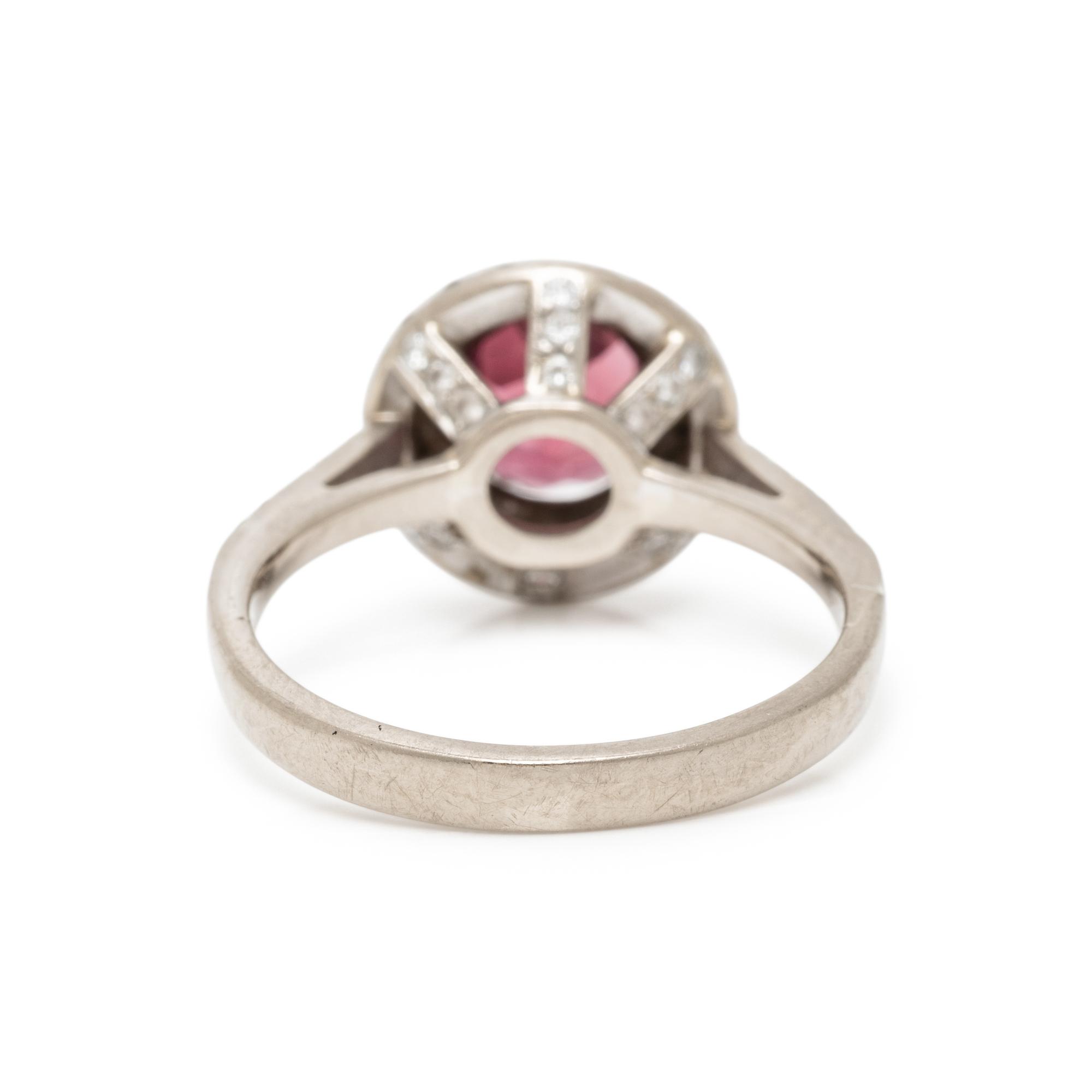 PINK TOURMALINE AND WHITE GOLD RING