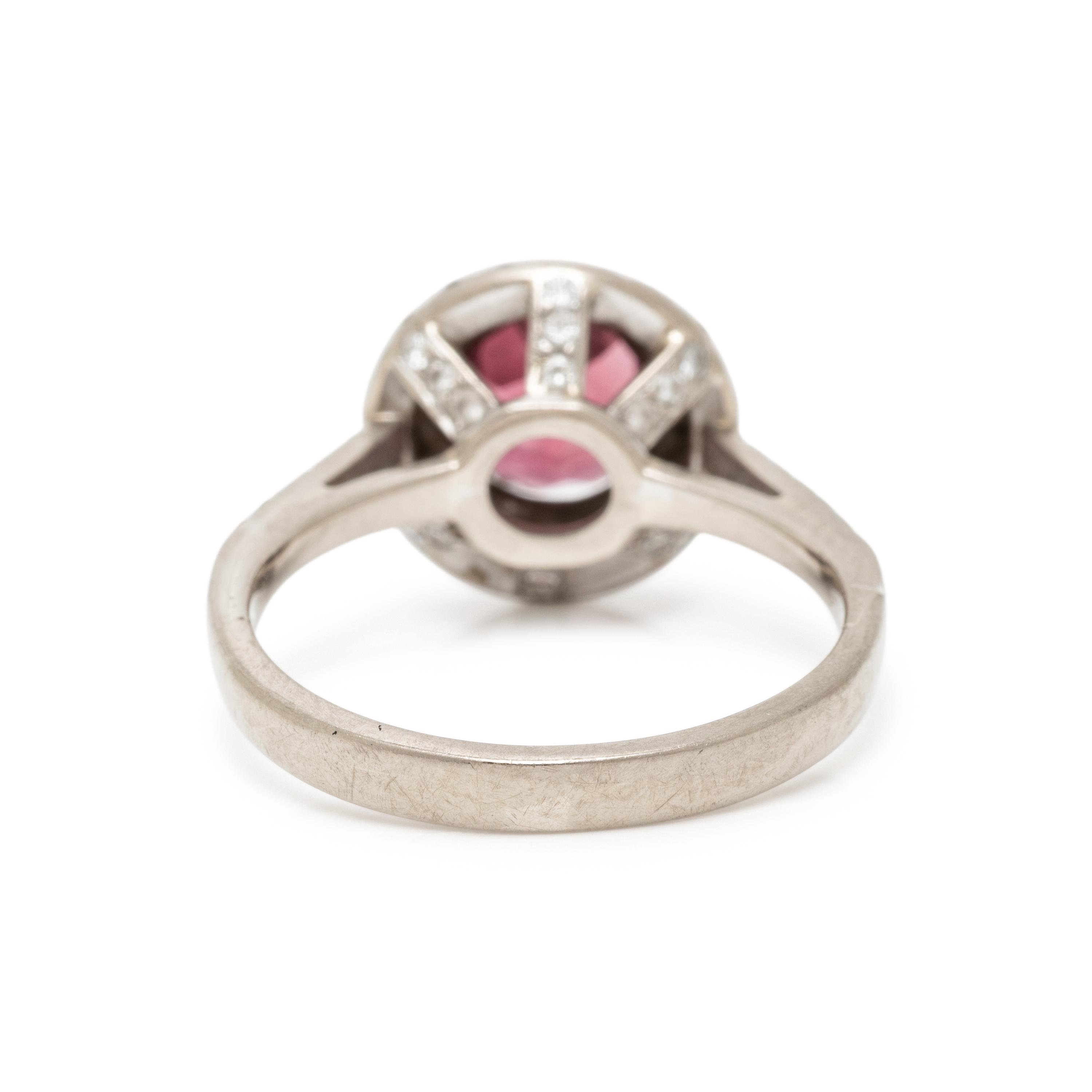 PINK TOURMALINE AND WHITE GOLD RING