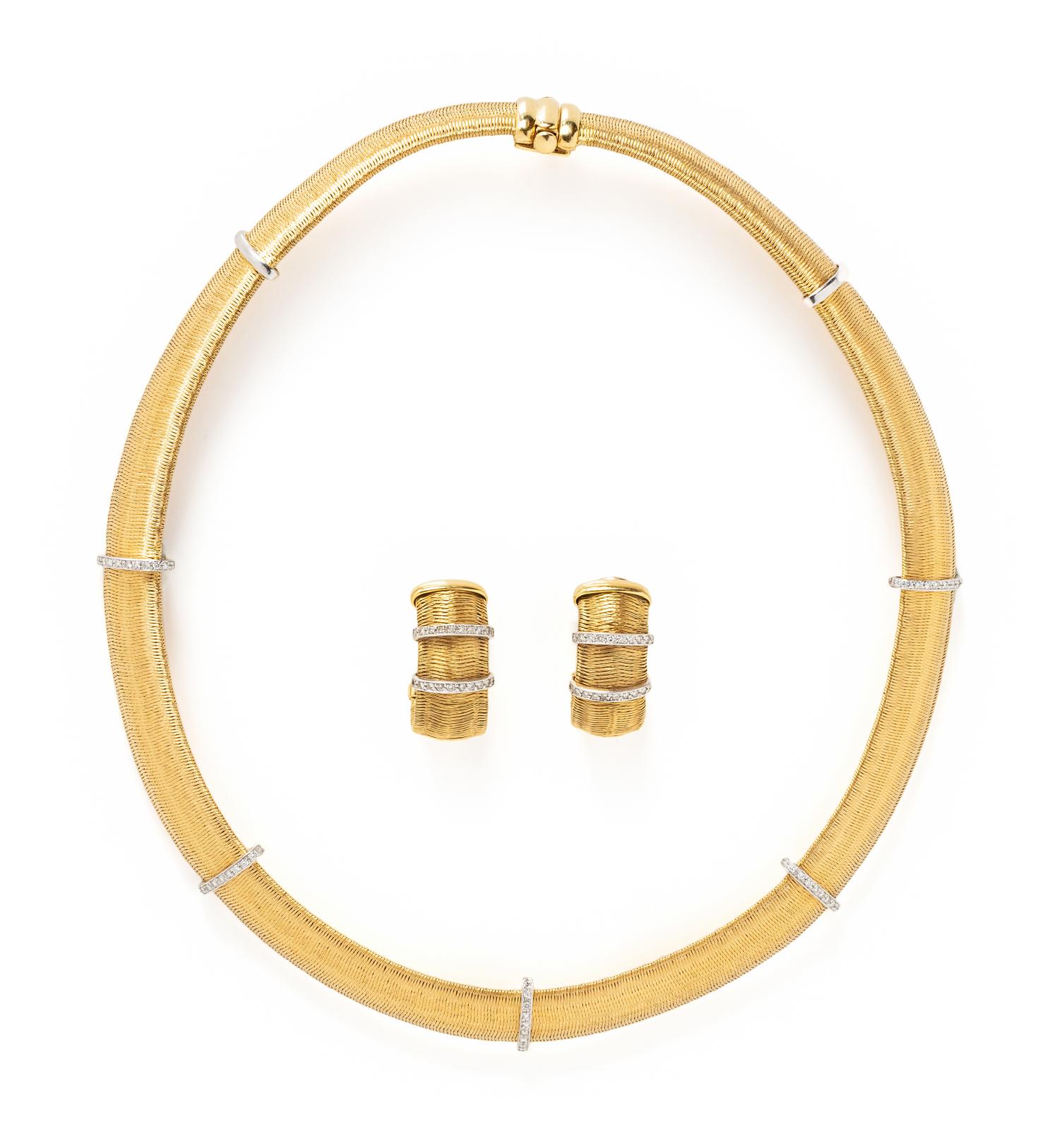 ROBERTO COIN, YELLOW GOLD AND DIAMOND SUITE
