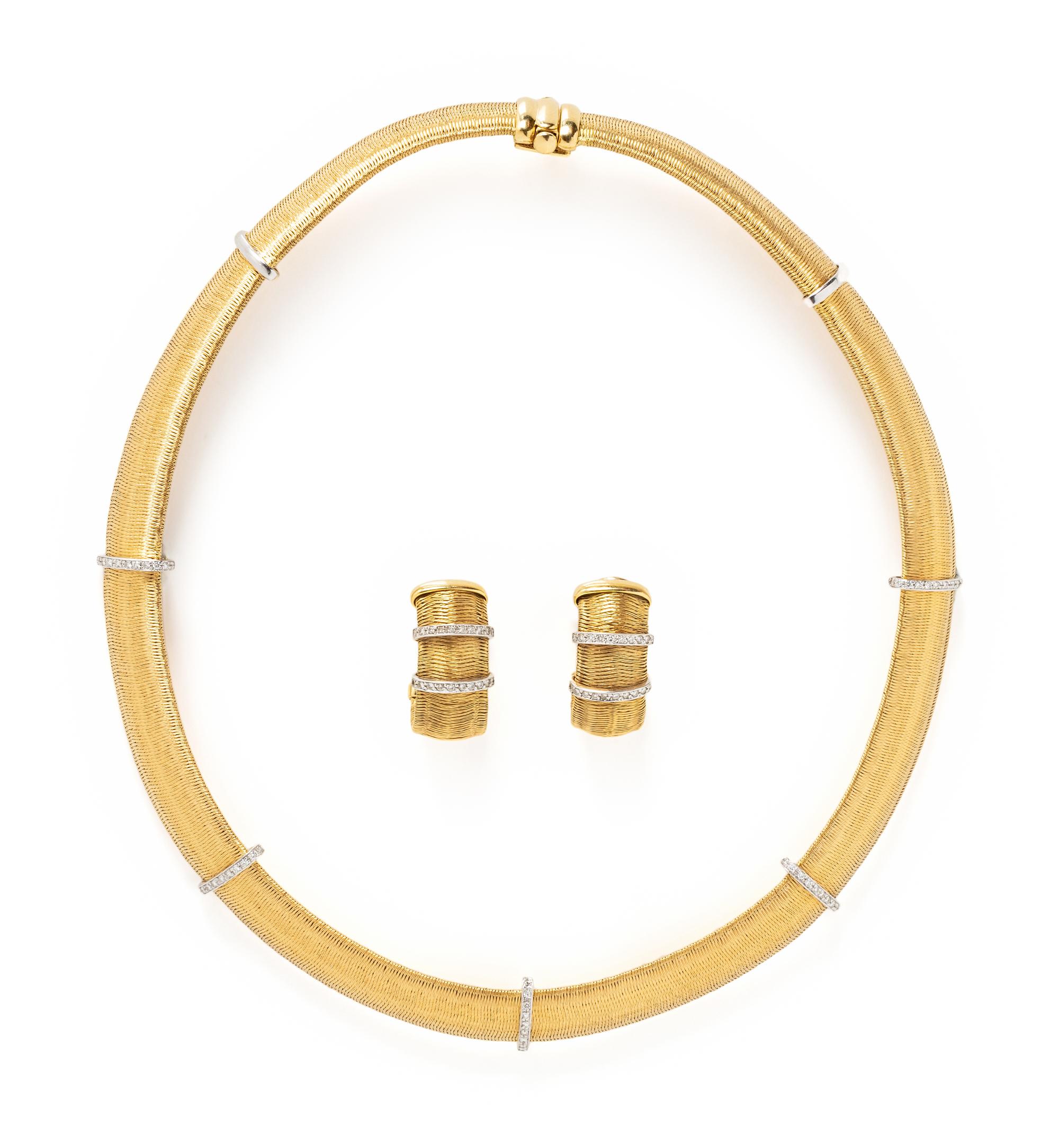 ROBERTO COIN, YELLOW GOLD AND DIAMOND SUITE