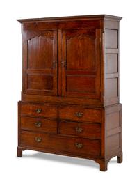 A George III Oak Linen Press