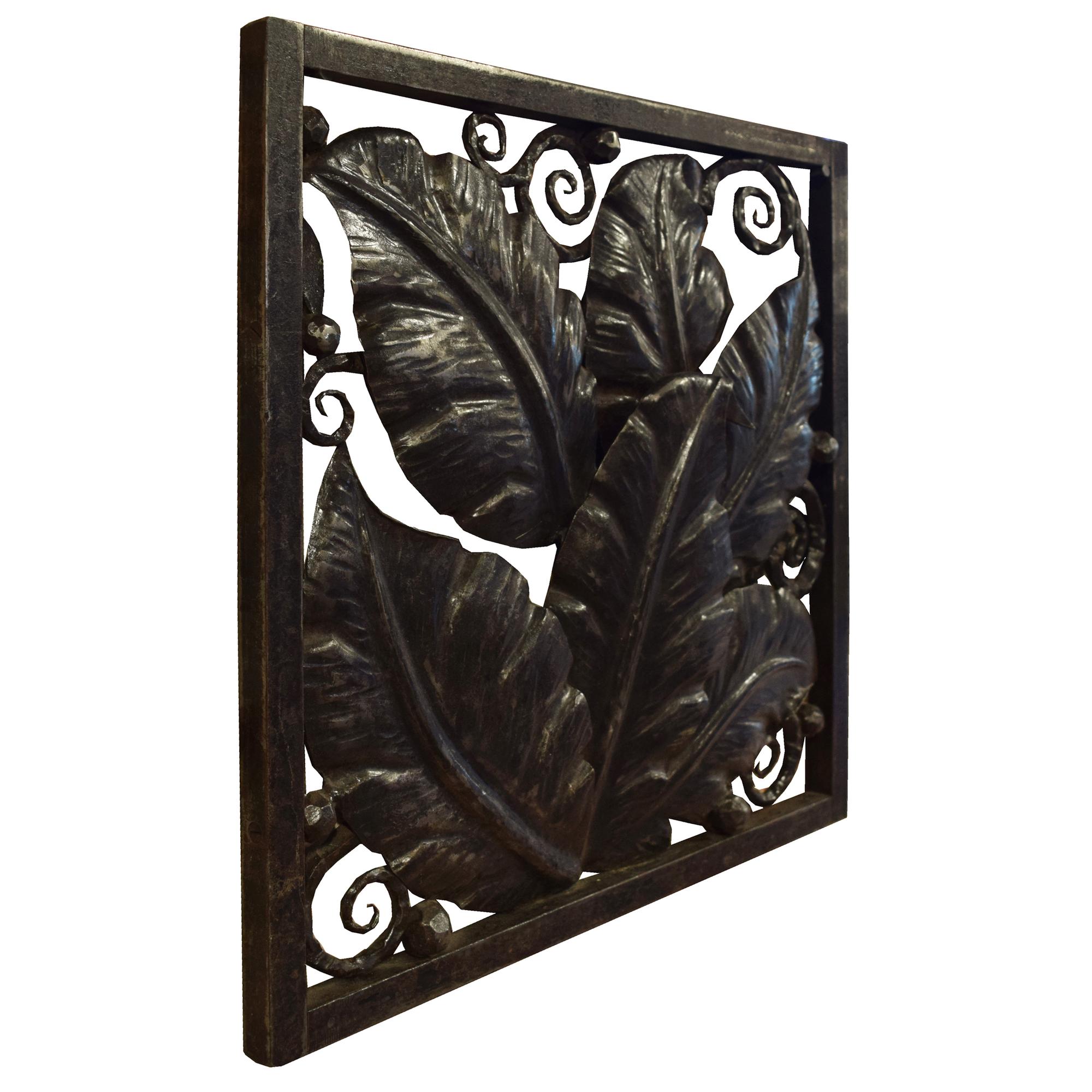 A Wrought Iron Decorative Grill 18" W x 1" D x 18" H — France, Circa 1930