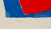 Black and Red on Blue