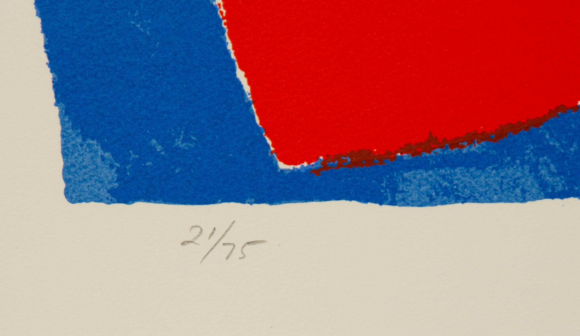 Black and Red on Blue