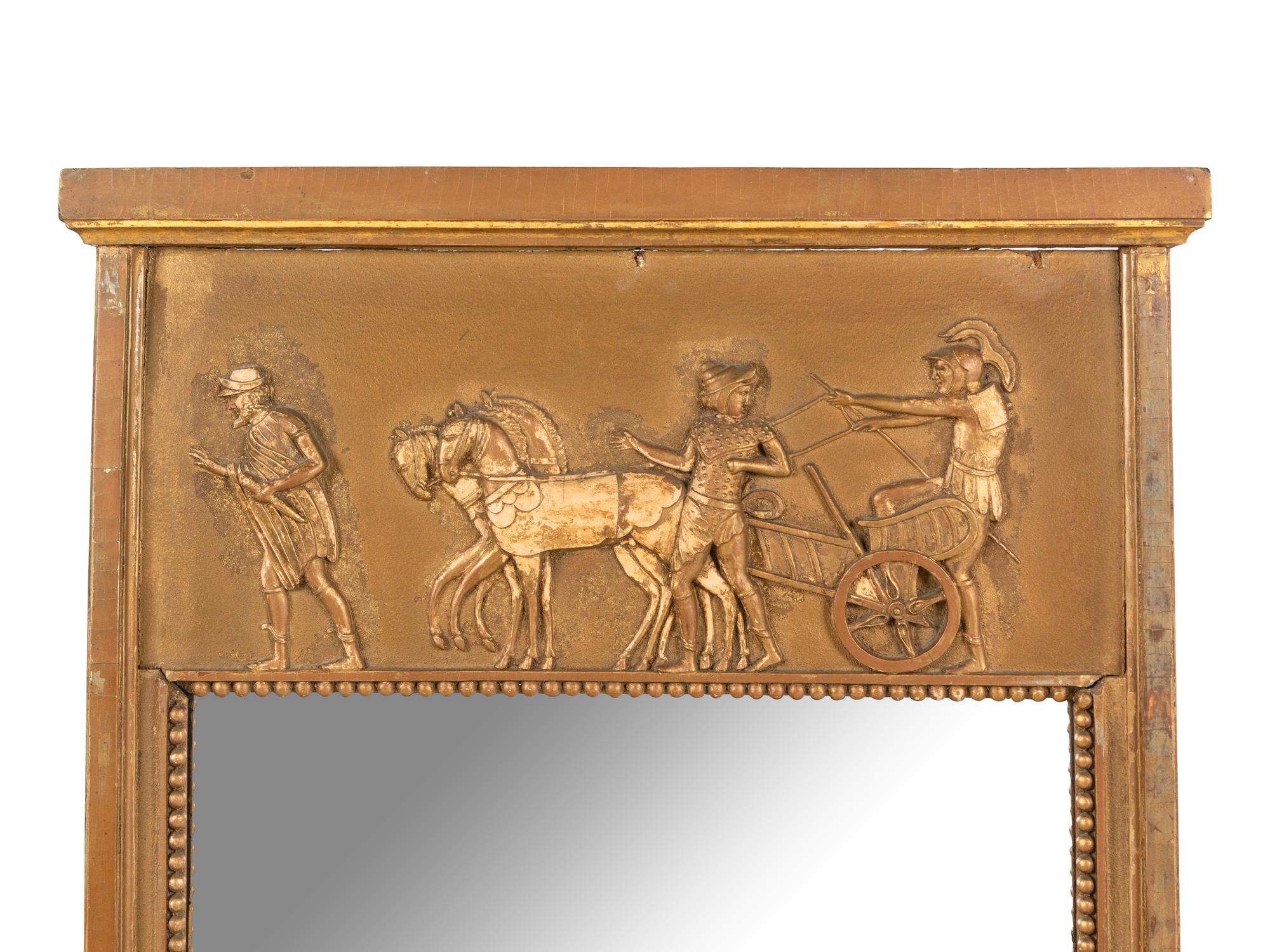 A Neoclassical Style Giltwood Mirror