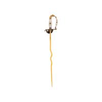 YELLOW GOLD AND ENAMEL SWORD PIN