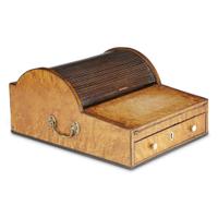 Federal inlaid bird's-eye maple mechanical and portable writing desk Boston, MA, circa 1800
