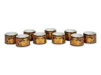 Nine Versace Medusa Red Porcelain Napkin Rings