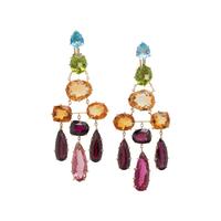 H. STERN, YELLOW GOLD AND MULTIGEM CHANDELIER EARRINGS
