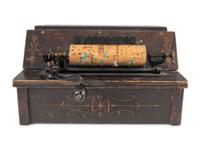 A Tabletop Gem Stenciled Wood Roller Organ