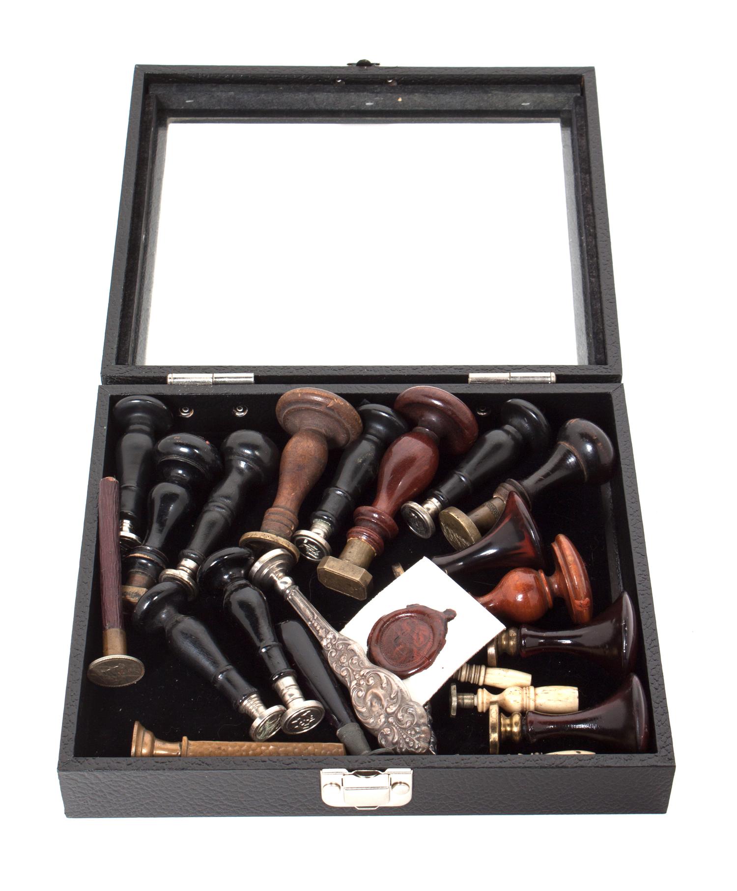 A Collection of Wax Seals Height of tallest 4 inches.