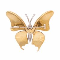 Enamel, Diamond, and Bicolor Gold Butterfly Brooch
