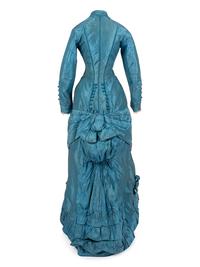 Striped Silk Taffeta Gown, 1880s
