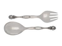 A Georg Jensen Silver Two-Piece Salad Serving Set