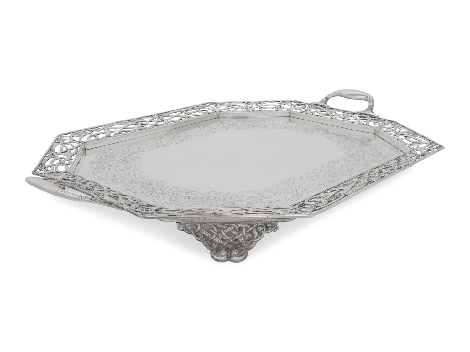 An Irish Silver Serving Tray