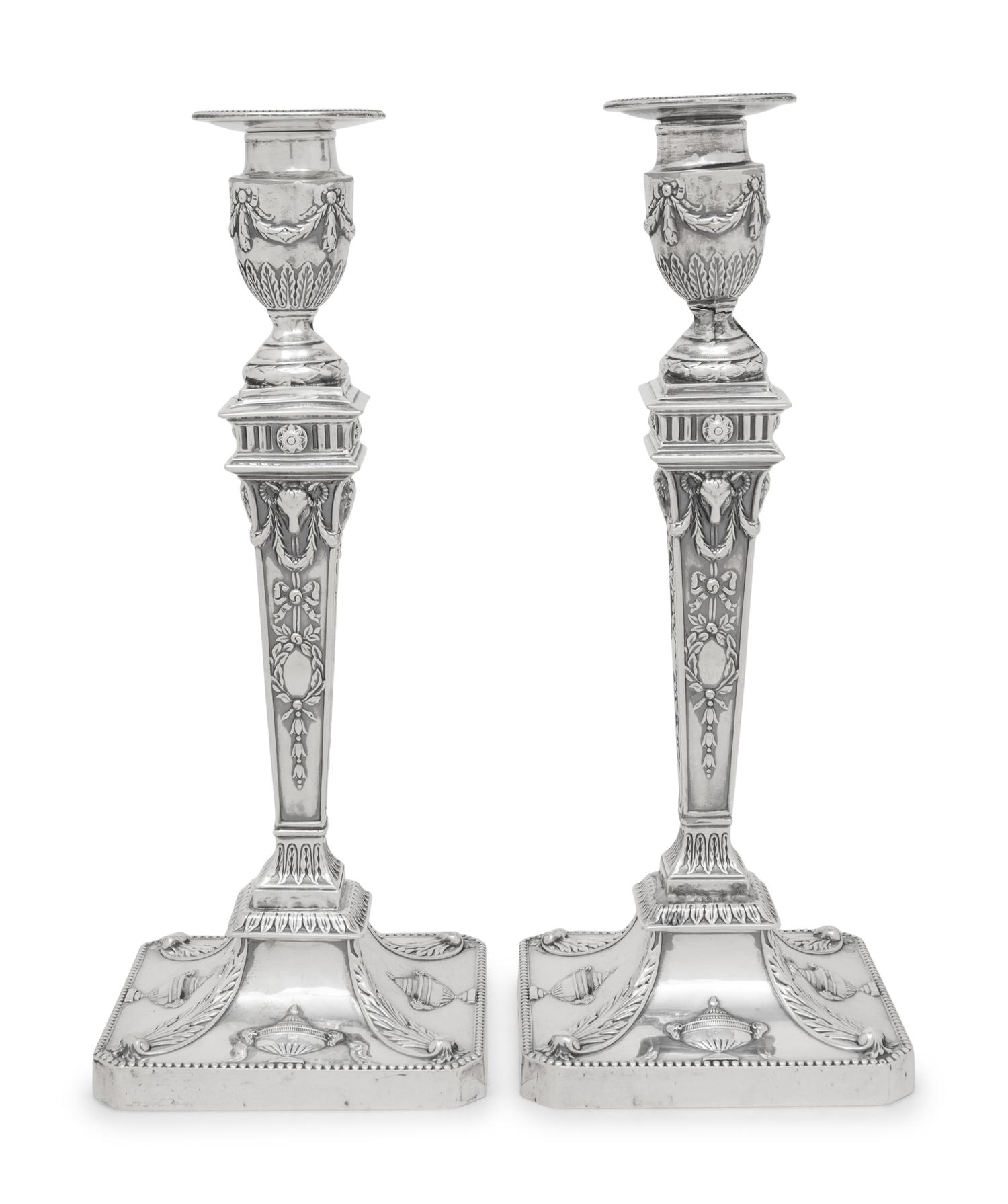 A Pair of Victorian Silver Candlesticks