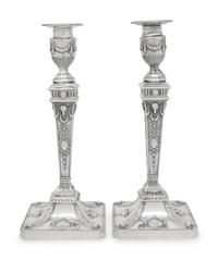 A Pair of Victorian Silver Candlesticks