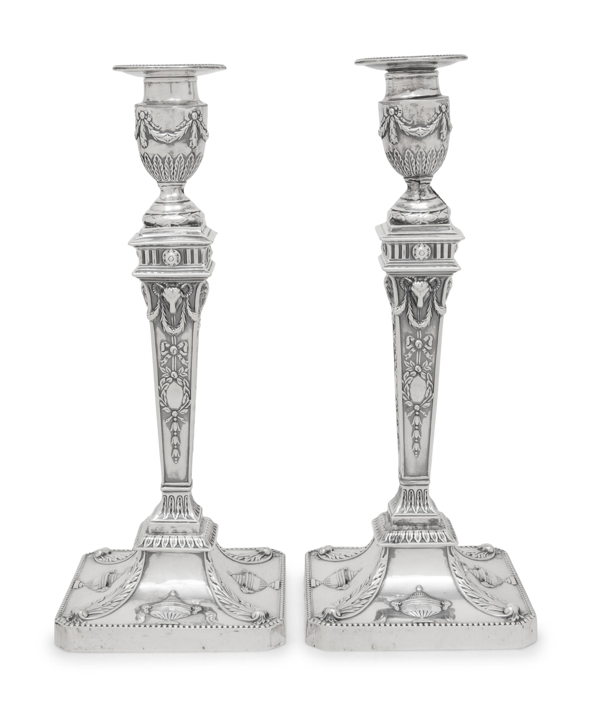 A Pair of Victorian Silver Candlesticks