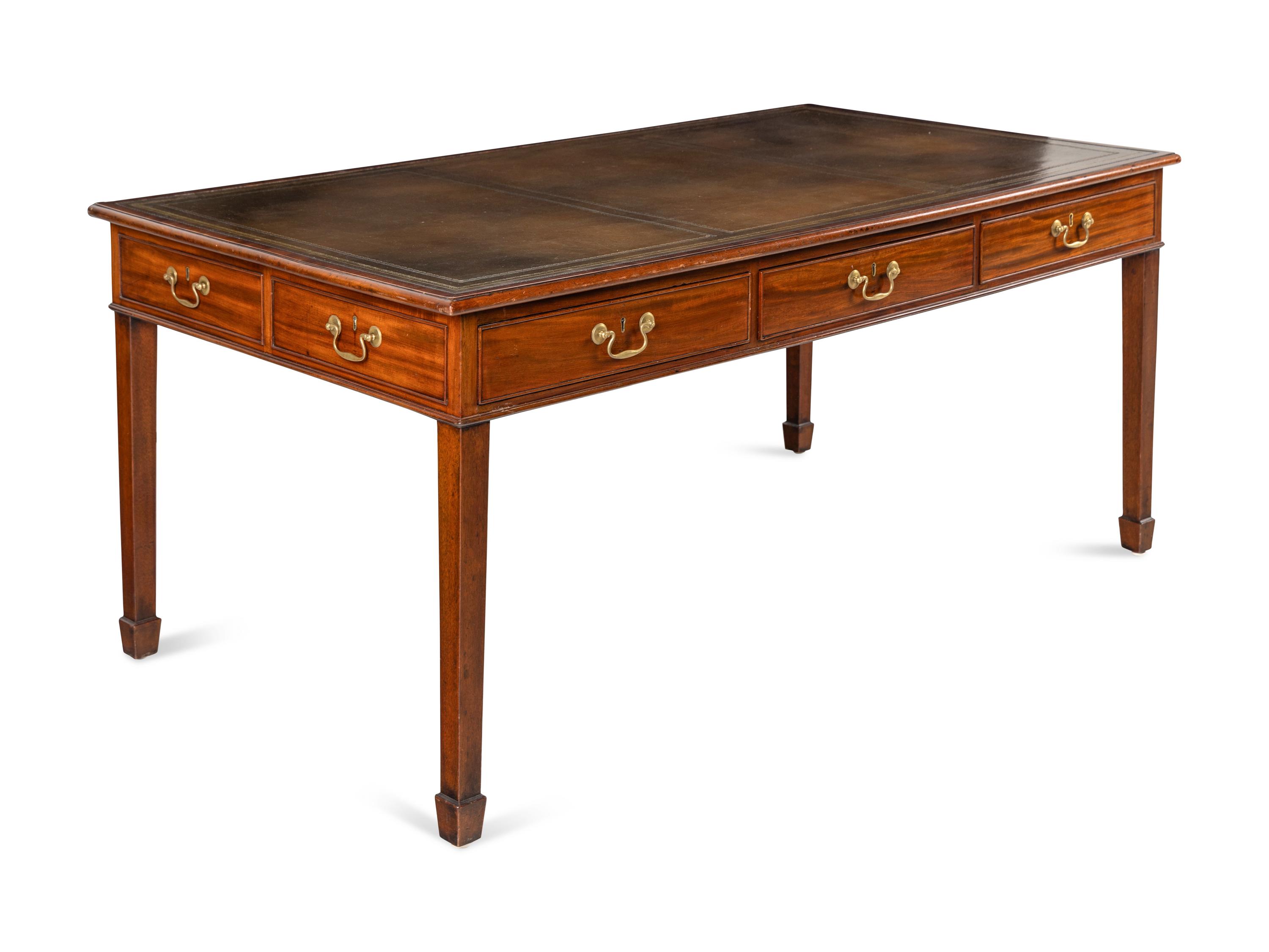 A George III Style Mahogany Partners Desk