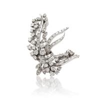 A Platinum and Diamond Spray Brooch, 11.00 dwts.