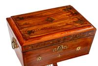 A Regency Brass-Inlaid Rosewood Tea Poy