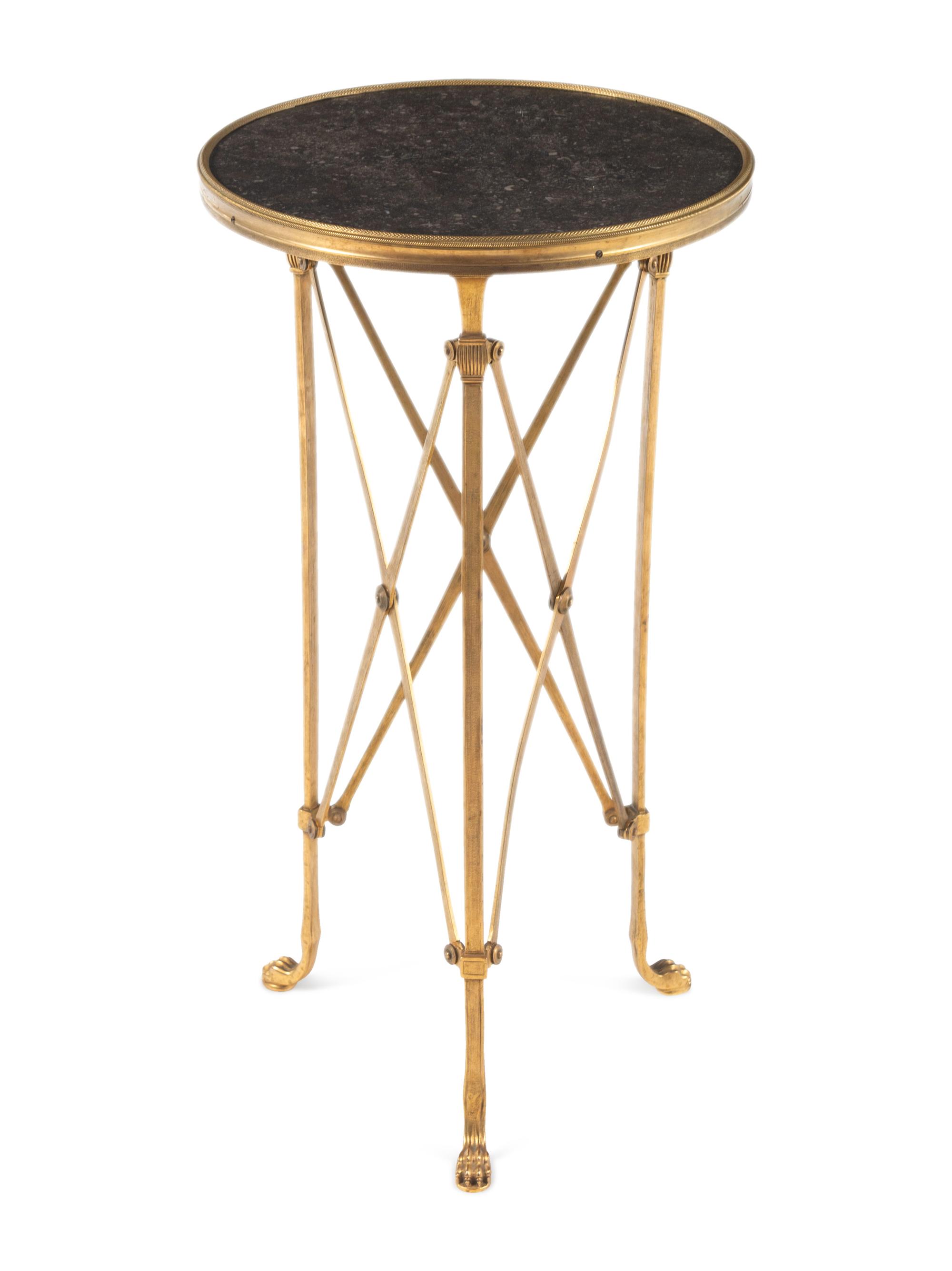 A Neoclassical Bronze Marble Top Side Table