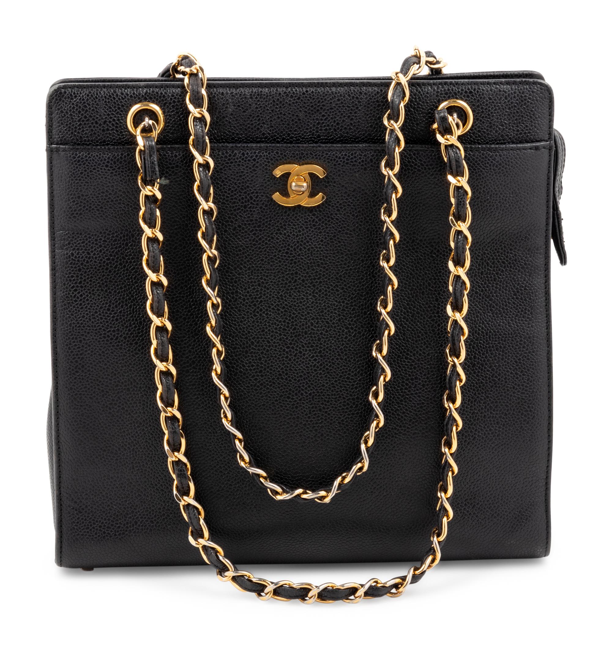 Chanel Black Square Handbag with Mademoiselle Handles, 1997-99