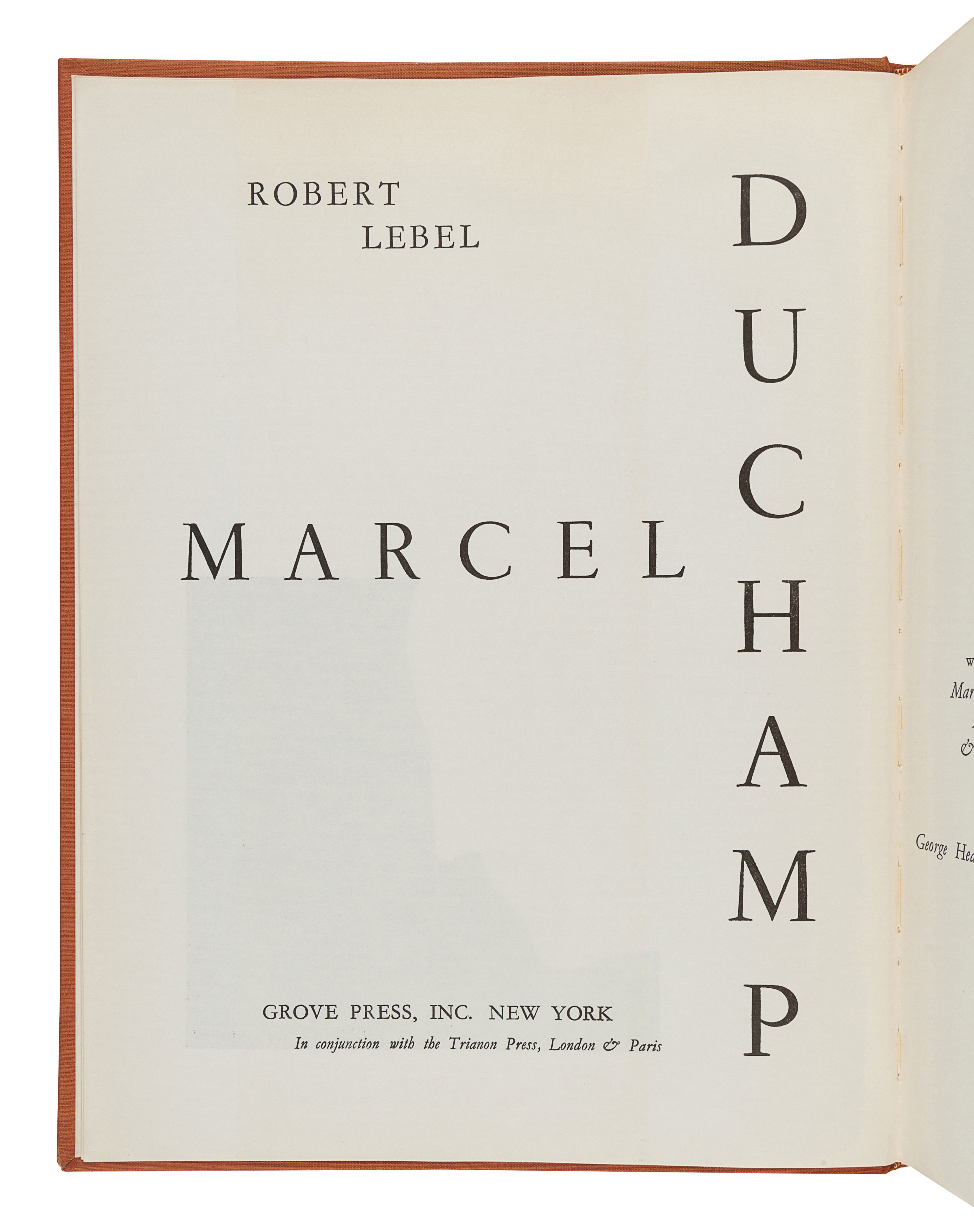 DUCHAMP, Marcel (1887-1968)]. LEBEL, Robert. Marcel | Freeman's