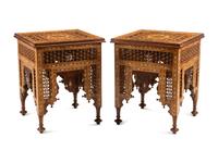 A Pair of Moorish Style Mosaic Marquetry Tables — 20TH CENTURY