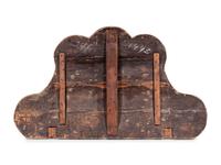 A Venetian Style Painted and Parcel Gilt Transom Panel