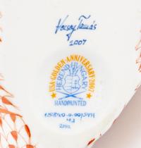 Ten Herend Porcelain 'Rust Fishnet" Figurines