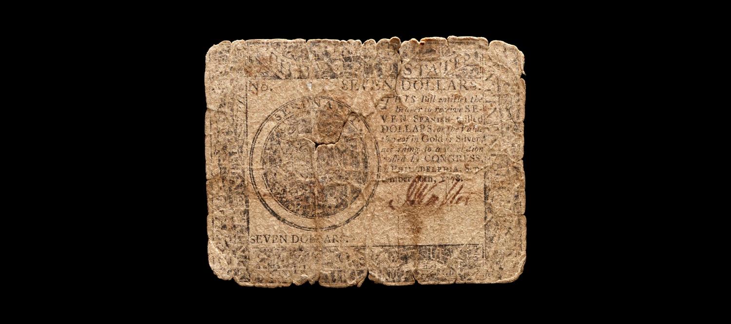 [CONTINENTAL CONGRESS] 9/10/1778 $7 Note