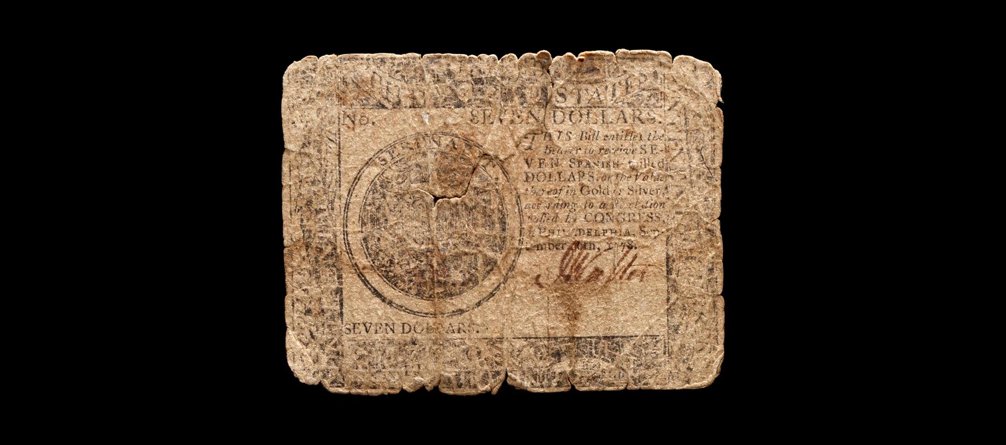 [CONTINENTAL CONGRESS] 9/10/1778 $7 Note