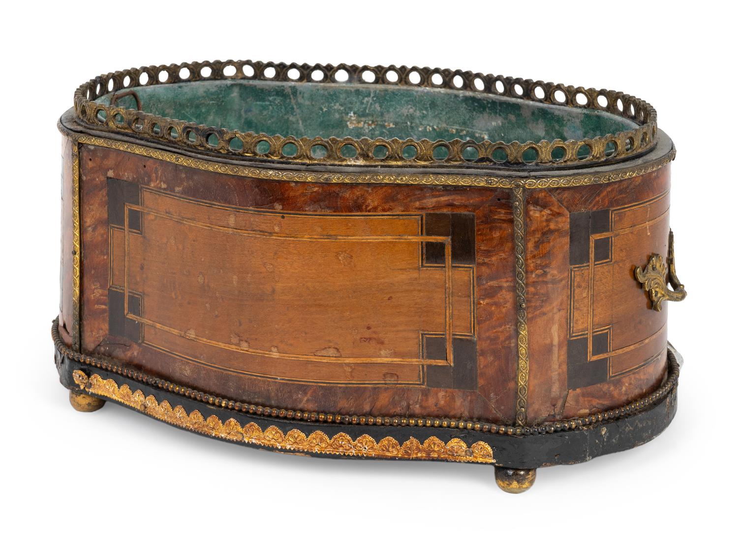 A Napoleon III Inlaid Fruitwood Jardiniere — THIRD QUARTER 19TH CENTURY