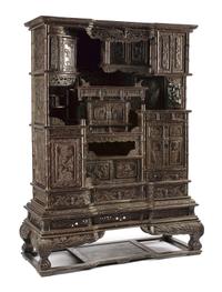 A Pair of Chinese Export Hardwood Whatnot Cabinets