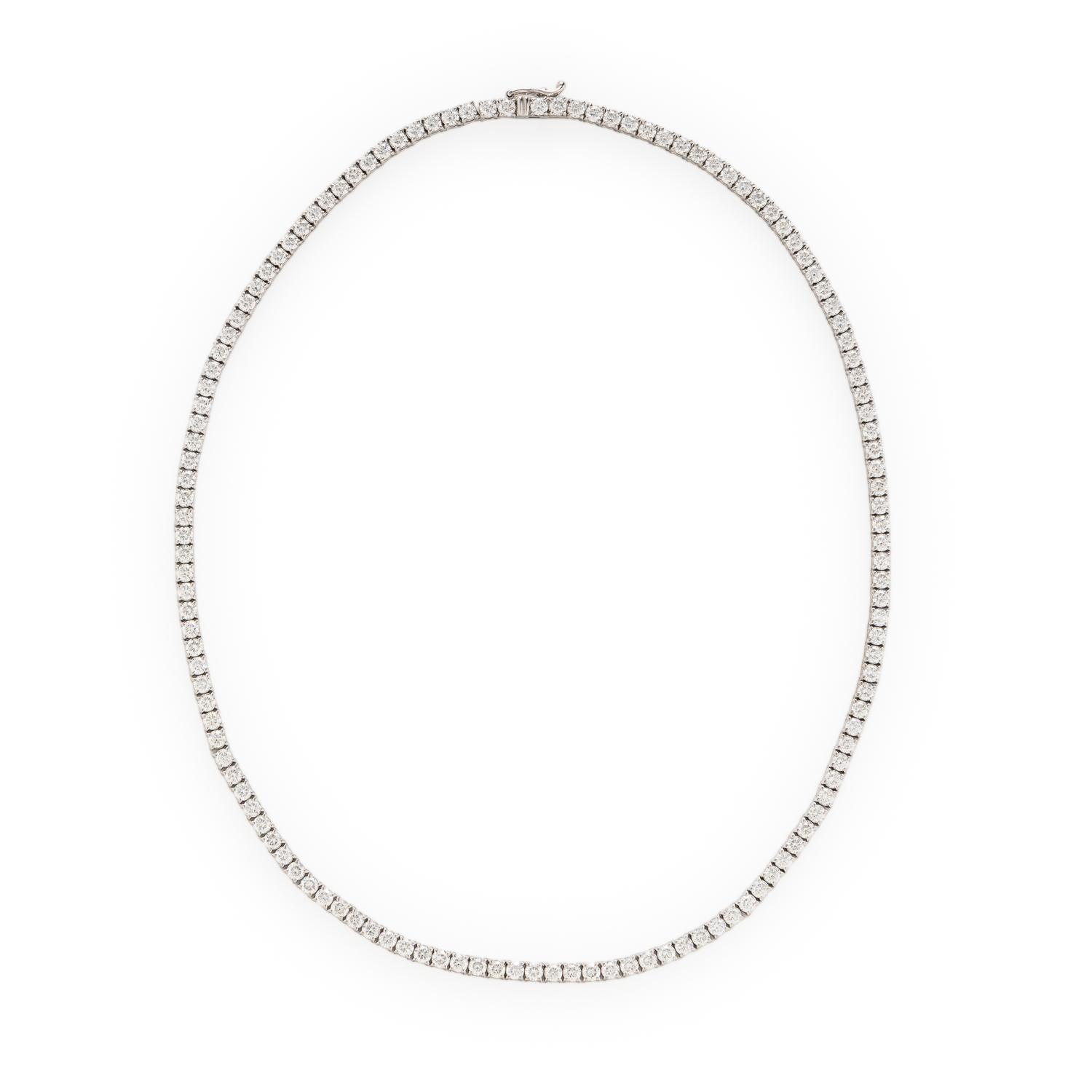 Diamond and White Gold Line Necklace