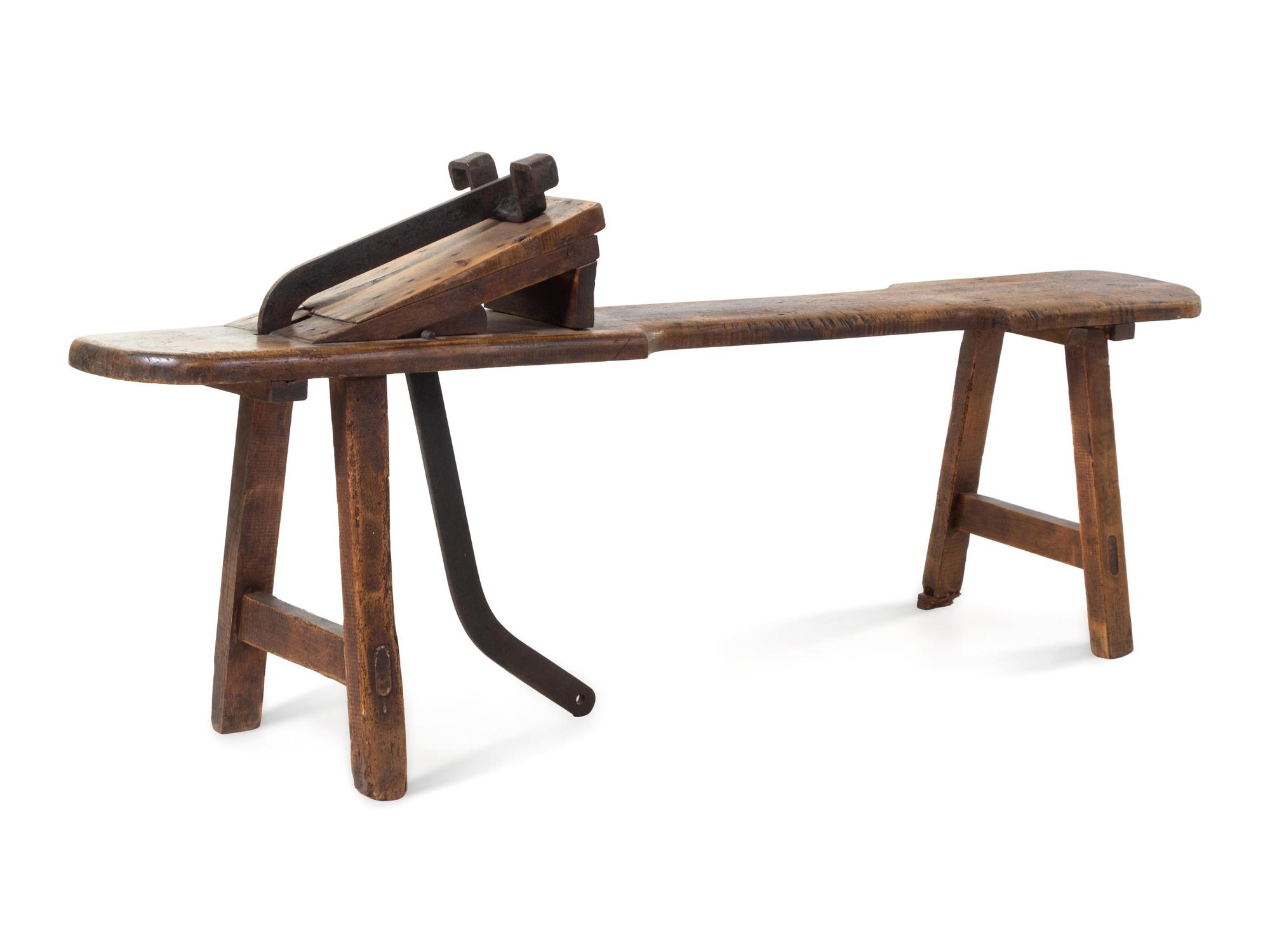 An American Iron Mounted Work Bench