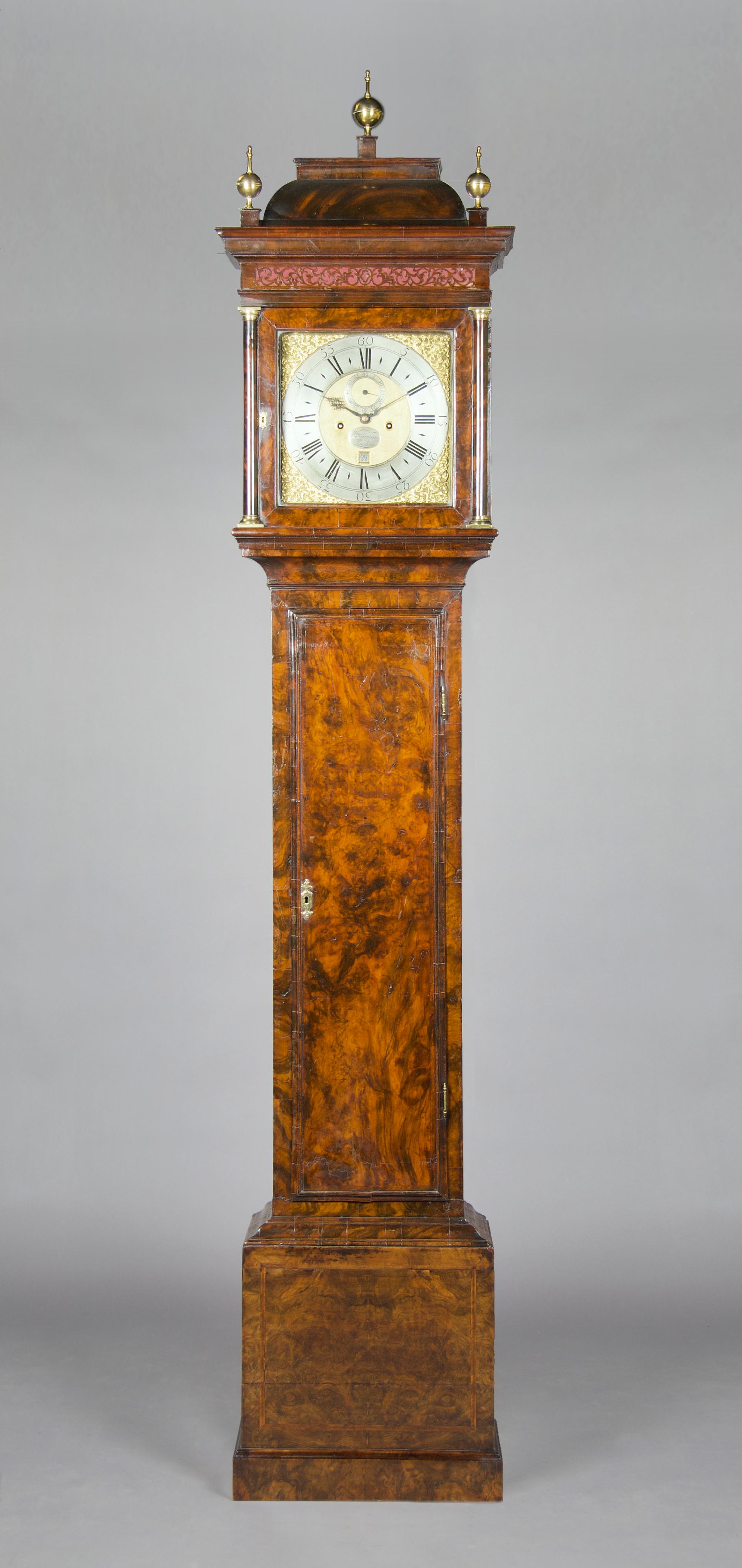 A George II Walnut Tall Case Clock, William Graham, Height 95 inches.