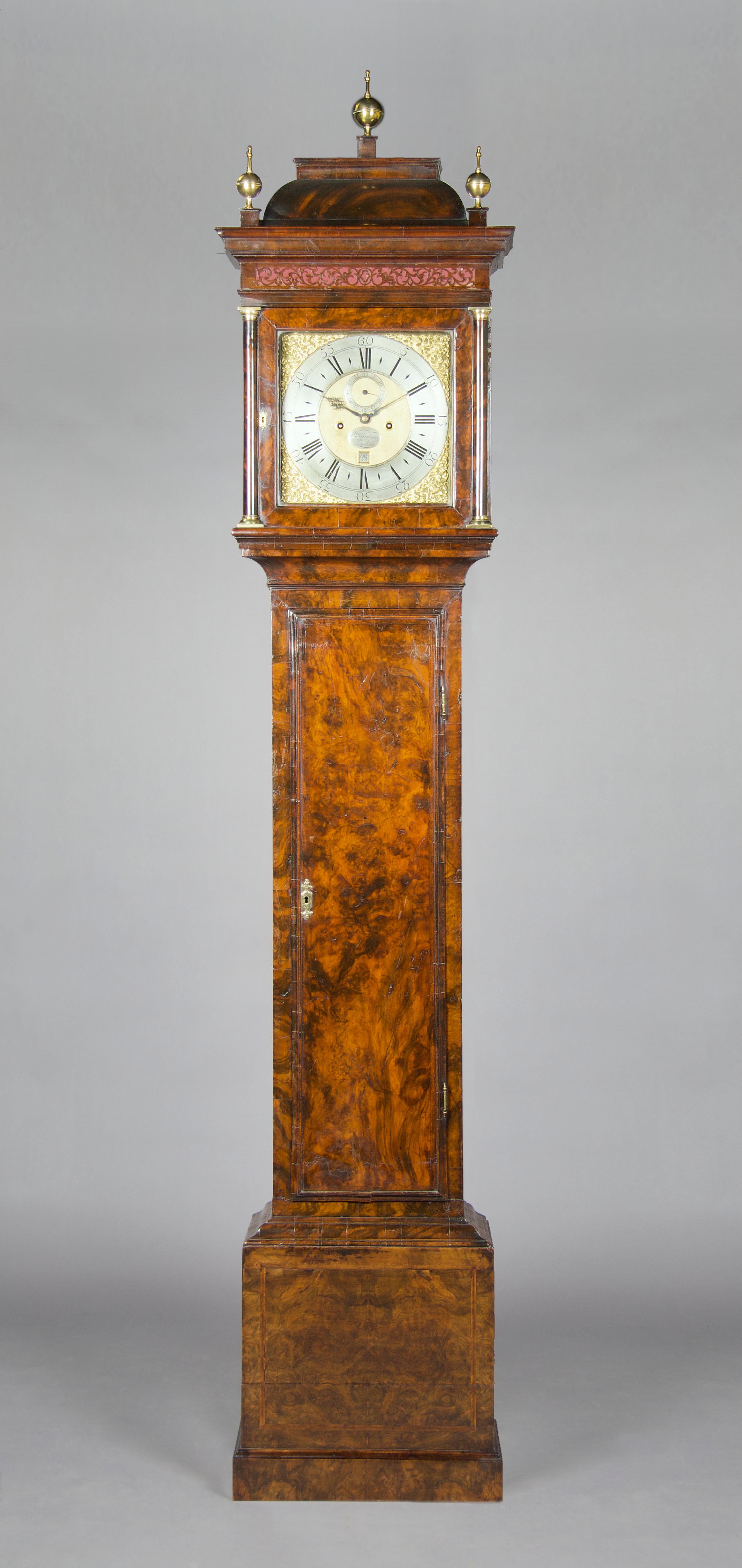 A George II Walnut Tall Case Clock, William Graham, Height 95 inches.