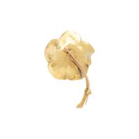 DIAMOND, BLUE ENAMEL AND GOLD FLOWER BROOCH