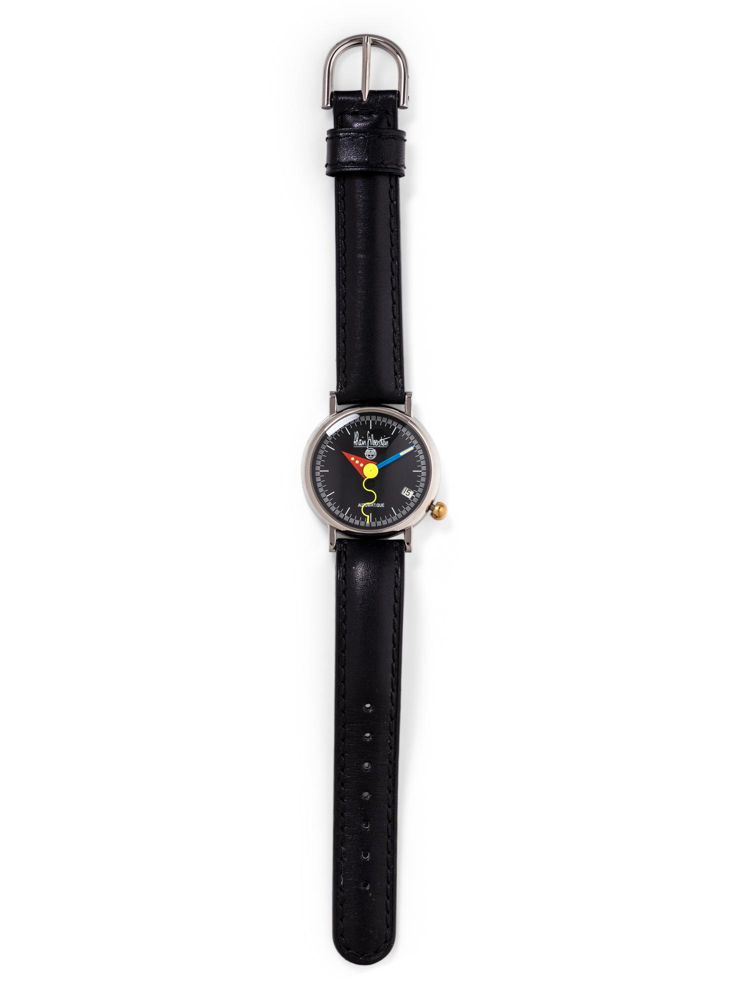 ALAIN SILBERSTEIN, STAINLESS STEEL LIMITED EDITION 'ARKITEK' WRISTWATCH