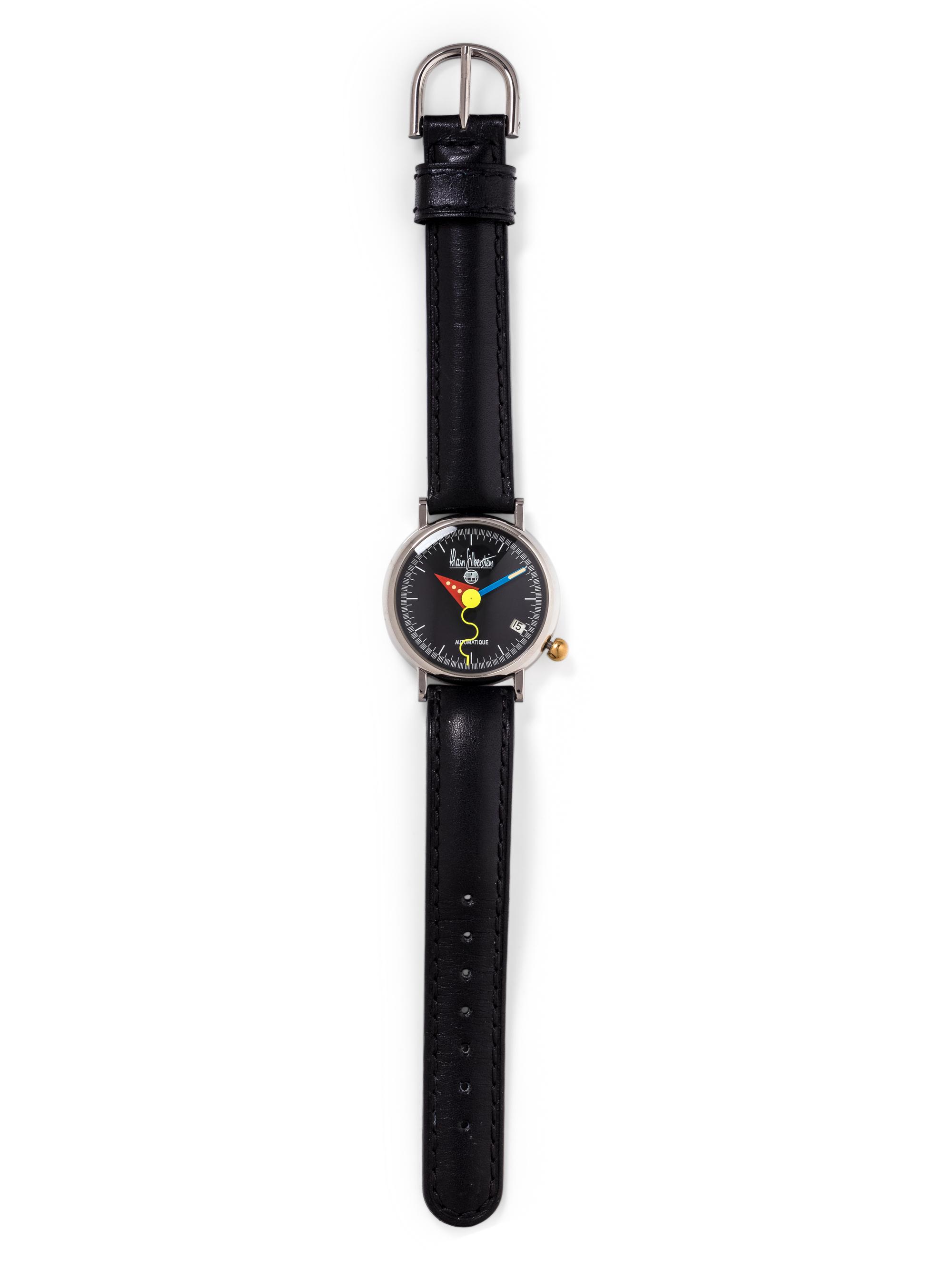 ALAIN SILBERSTEIN, STAINLESS STEEL LIMITED EDITION 'ARKITEK' WRISTWATCH
