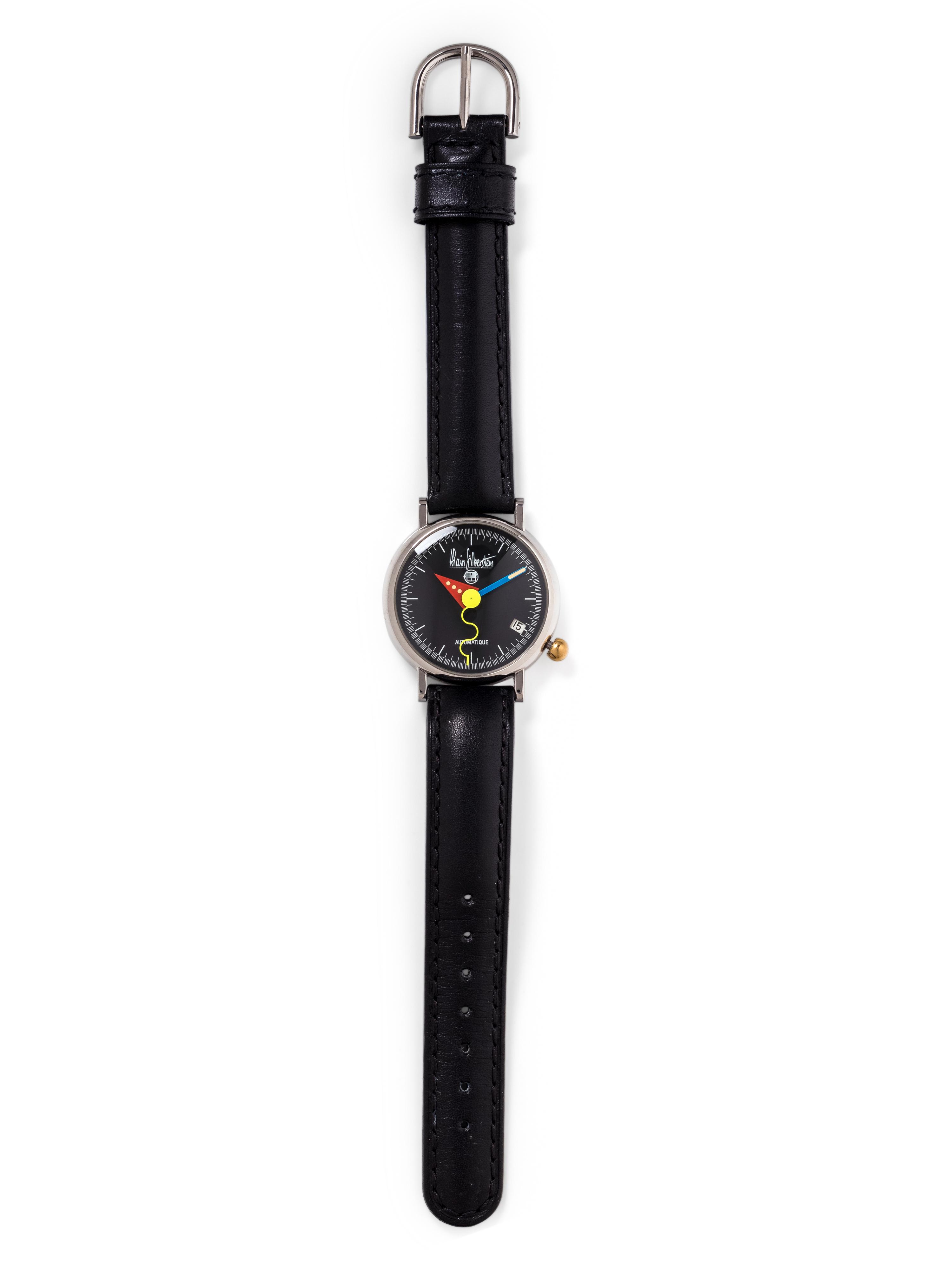 ALAIN SILBERSTEIN, STAINLESS STEEL LIMITED EDITION 'ARKITEK' WRISTWATCH